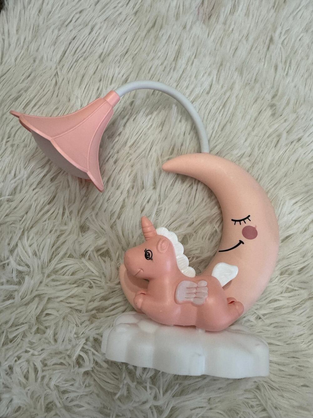 Baby kid night lamp rechargeable unicorn and a moon pink